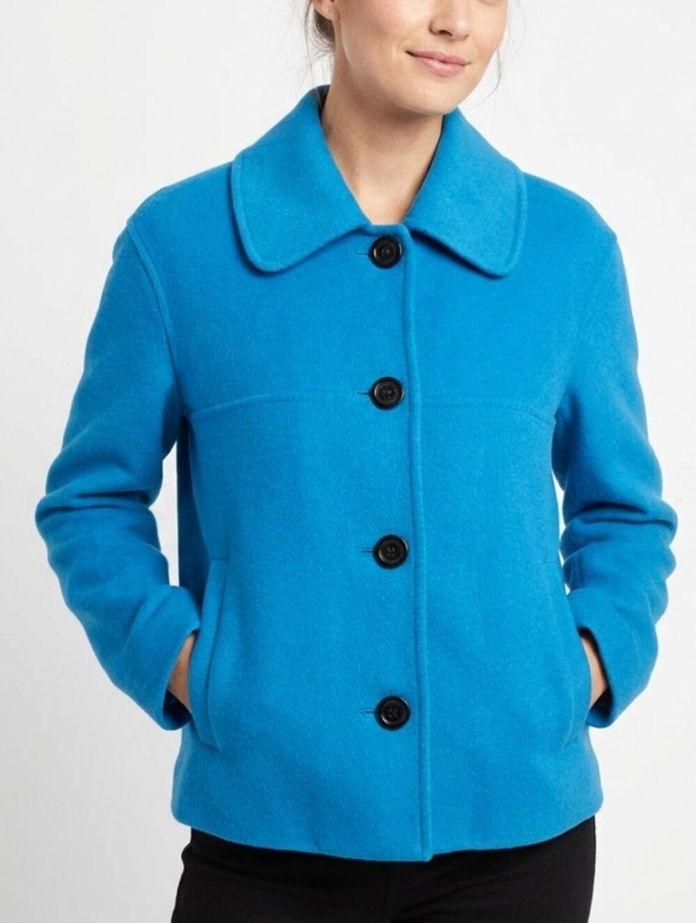 Carlisle Collection Wool And Cashmere Blue Blazer Coat
